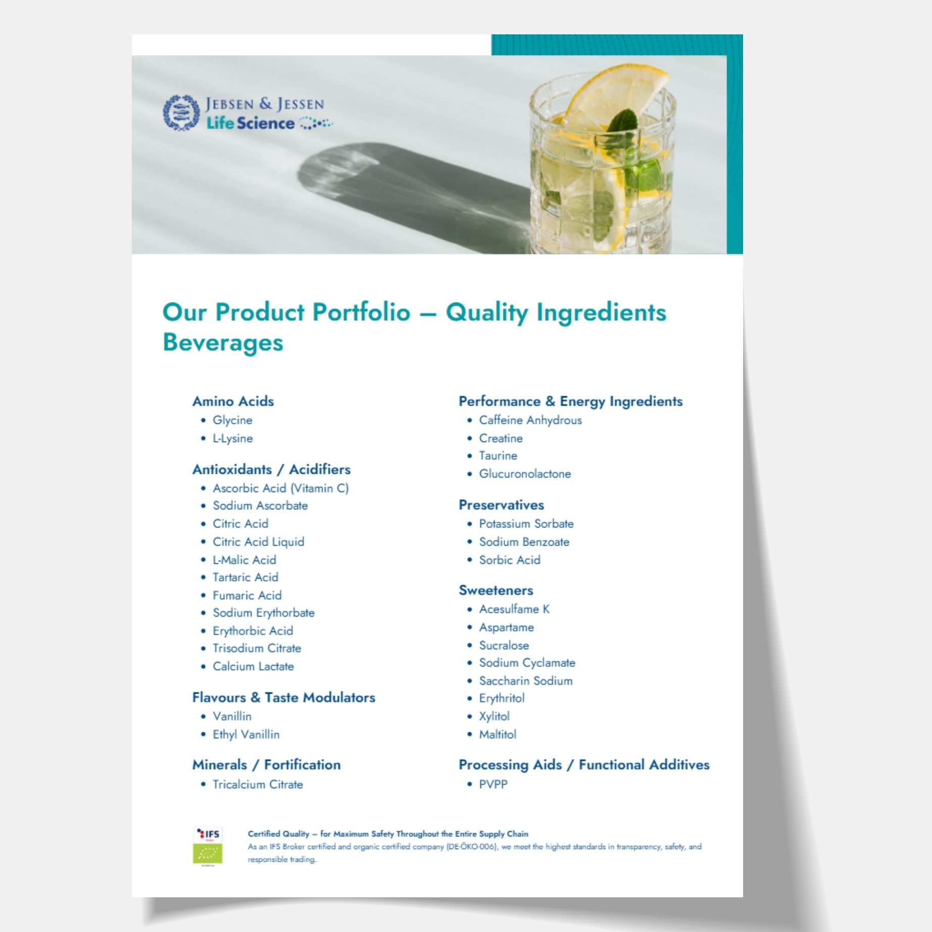 Quality Ingredients - Beverages